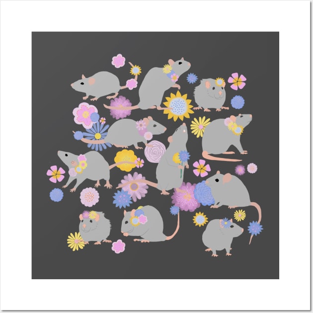 Rats and flowers Wall Art by ahadden